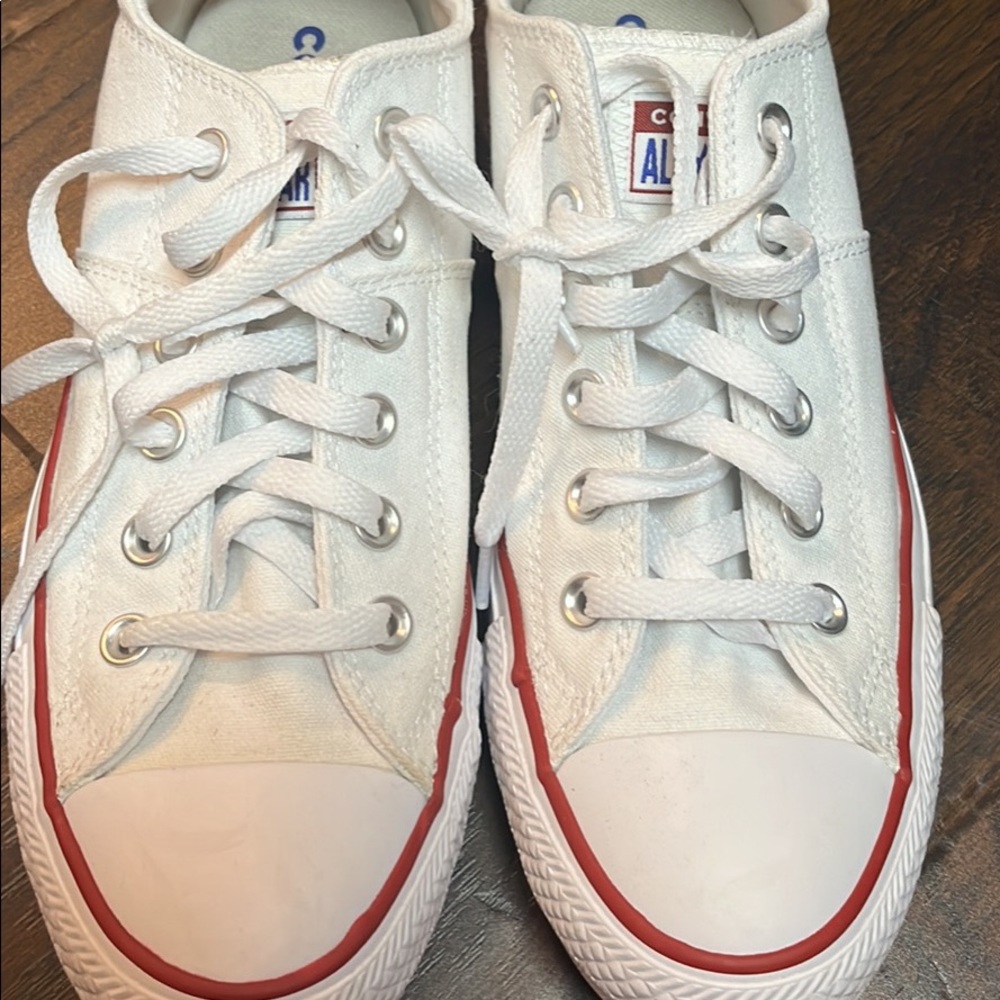 White size 9 converse sneakers..